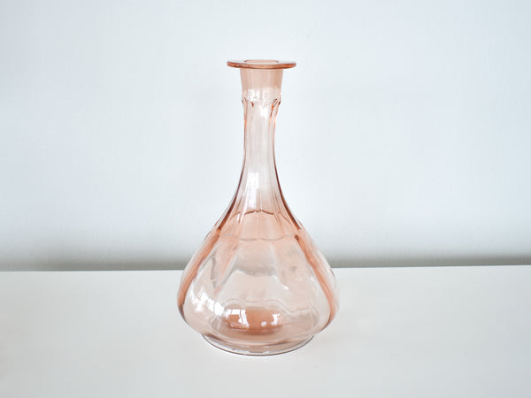 Depression Glass Vase with Etched Design