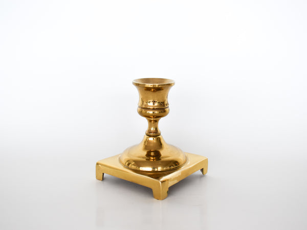 Brass Candlestick - Short Square